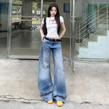 Vintage Wide-Legged Scissors Jeans Women's Summer 2025 Design Water Wash Loose Hanging Banana Pants