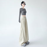 2026 Vintage High-Waisted Broad-Legged Jeans Women's Loose-Fitting Thin Sleet Straight Trousers Trousers Summer Thin