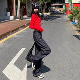 Autumn Explosion Of Denning Retro Water Wash Loose Straight Jeans Women Embroidered Wide Leg Pants