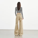 Ki Color Straight Jeans Women 2025 Autumn And Winter New High-Waisted Loose Thin Broad Leg Trousers