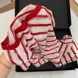 CHAO Class Recommendation!¾Þ Good To Wear White ~ Skin-To-Skin Breathable Linen Striped T-Shirt Women's Sunscreen Shirt