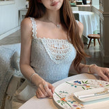 Milk Mint Hand-Cooked Knitted Vest + Shirt Jacket Female Autumn White