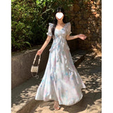 Large-Size Fat MM2026 Summer Snowy Chiffon Gradient Dress Seaside Wind Lotle Skirt Dress Woman