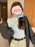 Early Autumn Wears 2025 New Broken Flower Design Feeling Korean Long-Sleeved T-Shirt Outside The Repair Body Apricot Top Dress Women In Tide
