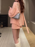 Sentosa West Lazy Wind Wool Casual Set Of Loose Button Knitted Straight Shorts