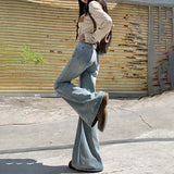 Vintage Hottie Low-Rise Horn Pants Fashion Thin Tug Jeans Women's Trend & Trousers Lengthened