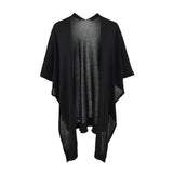 Old Money Style Pure Ice Silk Shawl Knitted Cardigan Women Autumn New Irregular Thin Cloak Hood Tops