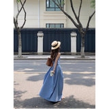 Blue Dress Women 2026 Summer New French Temperament Vest Holiday Style Waist Thin A Word Elegant Dress