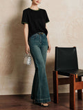 Clamming Lace Embroidery Round Collar Shoulder Short-Sleeved T-Shirt Topess Women 2025 Summer