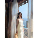 Fairy Show-Back Dress Seaside Holiday Dress Sling Neck Sexy Morning Robes Beach Dress Girl