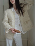 Wool Egyptian Gold Double C Royal Handicraft Loose Small Fragrant Long-Sleeved Coat Coat Women Autumn