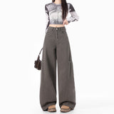 [Wild] Style | Out Of The Street | Cement Gray Pocket Work Clothes Jeans Gray Trousers