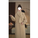 2025 Autumn And Winter New Loose Design Scarf Wool Hand Sewing Coat Woman
