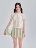 2026 New Edgy Lily Sports Split Swimsuit Fashion Tennis Style Korean Student Skirt Flat Angle Swimsuit