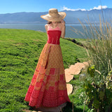 2025 Xinjiang Tourism National Wind Multi-Layered Impact Cloth Showing Thin Leg Pants Drag Trousers