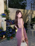 2026 Summer Sexy French Dress Bare Back Pure Lust Style New Famous Temperament Seaside Beach Dress