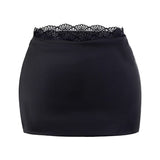 Pure-Wanted Pink Lace Skirt Girl Summer New Hot Girl's Ass Short Skirt High Waist Thin Sexy A-Character Skirt