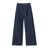 Broad-Legged Jeans Women's Autumn And Winter 2026 New Thin Burst Loose Fashion Drag Horn Straight Trousers