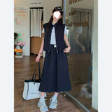 Summer New Large-Size Leisure Light And Breathable Vest Body Masked Skirt Temperament Commuting Two Sets