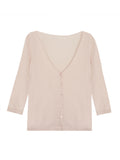 Basic Charm Fine Spinning Full-Haired Cool Sunscreen Ice Silk Cardigan Small Outer Hoodie Shirt Thin Knitted Shirt