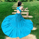 The Same Sexy Wind-Dexing Collared Neck Dress Body Slim Thin Open-Temper Temperament Long Dress