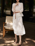 2025 Summer Heavy Industry Lien Nail Embroidery Clear Round Collar Top Lady / Dress Suit