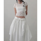2026 Summer New Retro Chinese Three-Dimensional Flower Rose Simple Texture Short Sleeve T-Shirt Blouse
