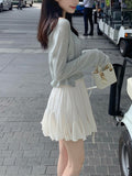 Pure Love Girl 48S Fine Wool Knitted Two-Piece Set ~ Thin Cardigan Sling Group Dopamine Top Opener