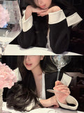 Autumn And Winter New Black And White Color Wool Double Side Of The Coat Female Senior Feel Expensive Hair Coat