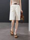 Special Counter Quality 2025 Summer New Loose Thin High-Waist Five-Point Suit Casual Shorts Women's Wide Legs A Word
