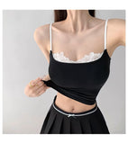9122 #People Cotton Lace Side Sexy Hottie Sling Vest Women's Clothing 2025 Summer Outside Wearing Inside And Out Of The Repair Body