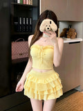 TAKU|Korean Cute Ins Teen Conservative Split Swimsuit Small Breast Cover Skinny Girl Skirt Hot Spring Vacation