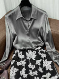 40 Mme Heavy Silt Shirt Silk Silk High-End Temperament Shirt Female 1126