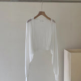 Bat Sleeve Knitted Sun Protection Shirt Women's Summer Thin Coat Cane Sling Skirt Shawl Shawl Shawl Shawl Shawl Shawl Shawl Shawl Air Conditioning