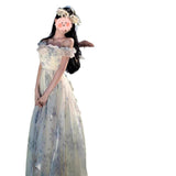 Seaside Holiday Sling Skirt French Lotus Leaf Side Beach Dress Atmosphere Long Dress Flowing Fairy