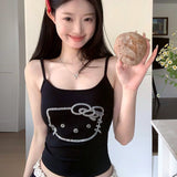 724# Human Cotton Drill Cute Age-Rearing Sling Vest Summer Wear Women Decorate With Chest Mat Inside The Top