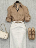 Light People Know To Wear ~ Old Money Style Linen Cotton Shirt Women French Relaxation Sense Professional Commuting Shirt