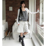 Vintage Willow Design Loose Denim Shorts Wide Leg Pants Women's Summer Casual Five-Point Trousers