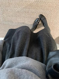 Retro Hairy A Version Of The Women's Autumn And Winter New Korean Minimalist Pressure Folds Thin Long Skirt