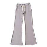 2025 New Hottie Sexy Low-Rise Purple Casual Pants Women Summer Thin Drawstring Soft Comfortable Horn Pants