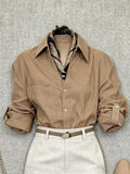 Light People Know To Wear ~ Old Money Style Linen Cotton Shirt Women French Relaxation Sense Professional Commuting Shirt