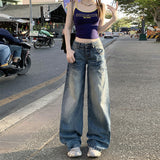 YC& Vintage Low-Rise Loose-Fitting Broad-Legged Trousers Thighs Thighs Thighs Horny Jeans Women's Spring And Summer & Trousers Lengthened