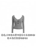 Long-Sleeved T-Shirt For Girls Winter Small Waist Lace Bottom Shirt Slim Hottie Top