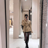 British Wind Kaqi Color Wind Coat Women Spring And Autumn New Temperament Waist Small Coat Fried Street Suit