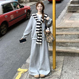 Autumn/Winter 2025 New Solid-Colored Jacket Suit With Long-Sleeved Loose Design Folded Shawl With Casual Trousers Fashion