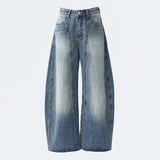 Vintage High-Waisted Loose Broad Leg Pants Sprying Sleek Trousers Spring And Summer Jeans Women & Trousers Lengthened