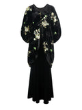 New Chinese Style Velvet Velvet Flower Dress Autumn Beautiful Dress