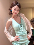 2026 Swimsuit Women's Two Sets Of Long-Sleeved Lace Coat Show Skinny Girl Sweet Bubble Hot Spring Swimsuit