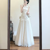 2026 Summer French Important Occasion Beautiful Dress Light People Gentle Know Wearing Light Apricot Lace Temperament Dress
