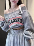 Printed Shoulder Loose Long-Sleeved Jacket 2025 New Women's Design Sweet Early Autumn Chic Top